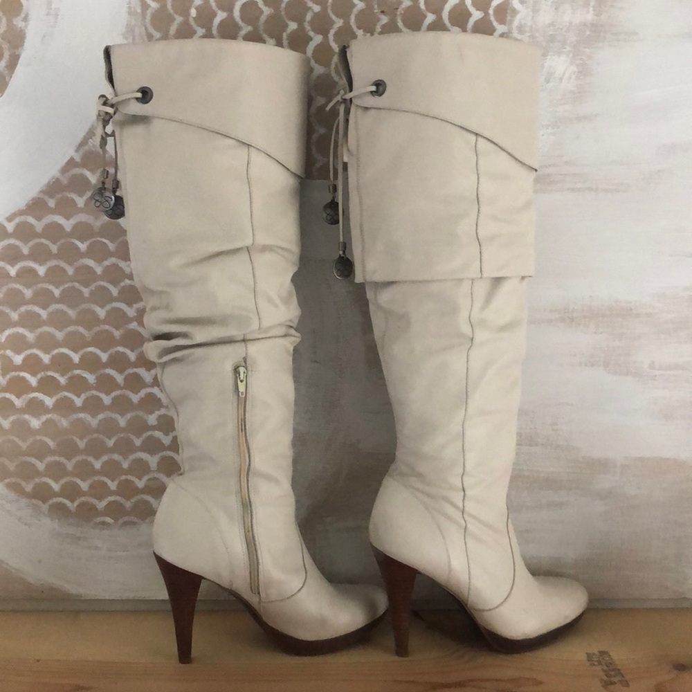 Off white Jessica Simpson knee boots